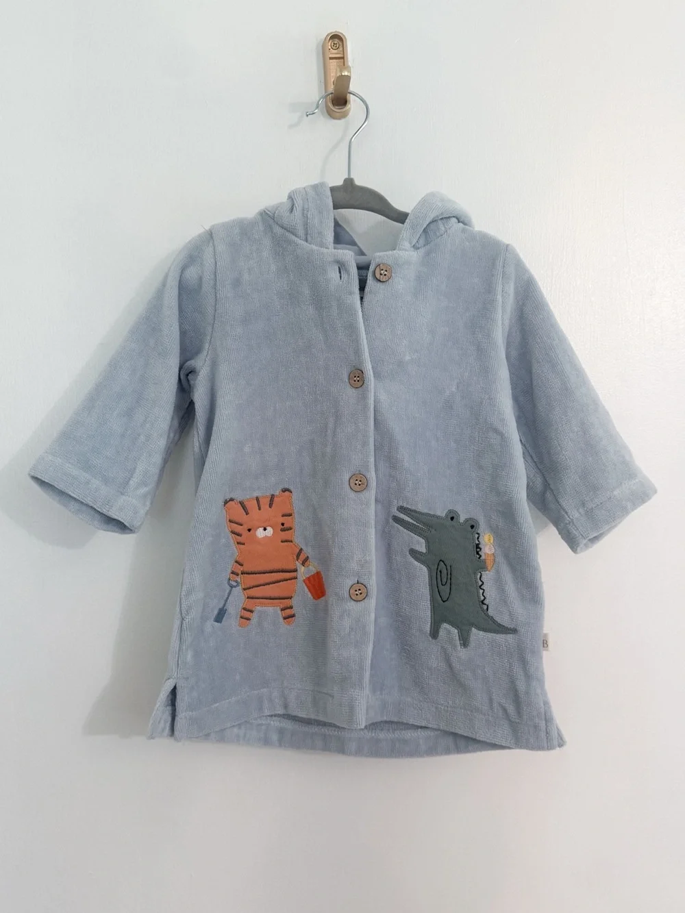 Elegant Baby PALE BLUE SEASIDE SAFARI TERRY BEACH COVERUP Robe 9-12months